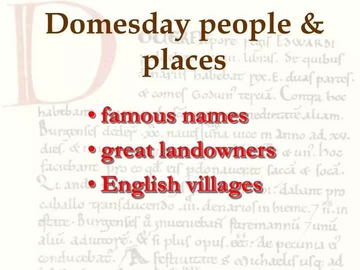 domesday people places