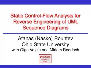 Static Control-Flow Analysis for Reverse Engineering of UML Sequence Diagrams