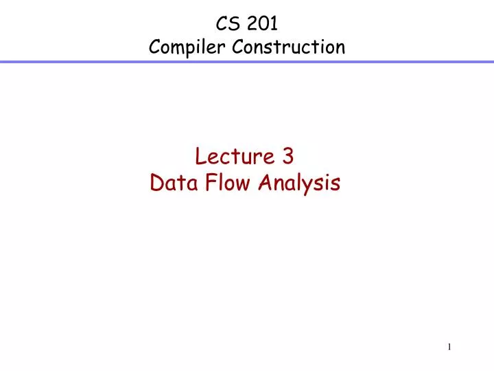 cs 201 compiler construction