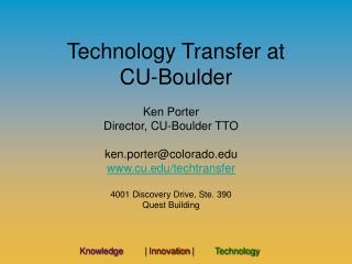 Technology Transfer at CU-Boulder