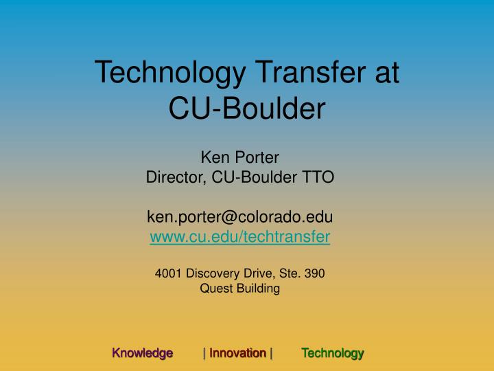 technology transfer at cu boulder