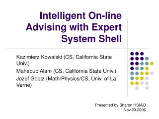 Intelligent On-line Advising with Expert System Shell