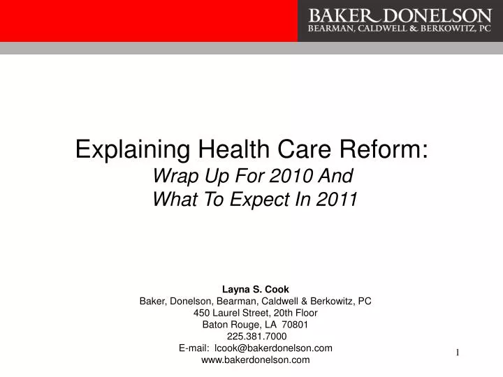 explaining health care reform wrap up for 2010 and what to expect in 2011