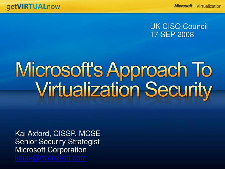 microsoft s approach to virtualization security