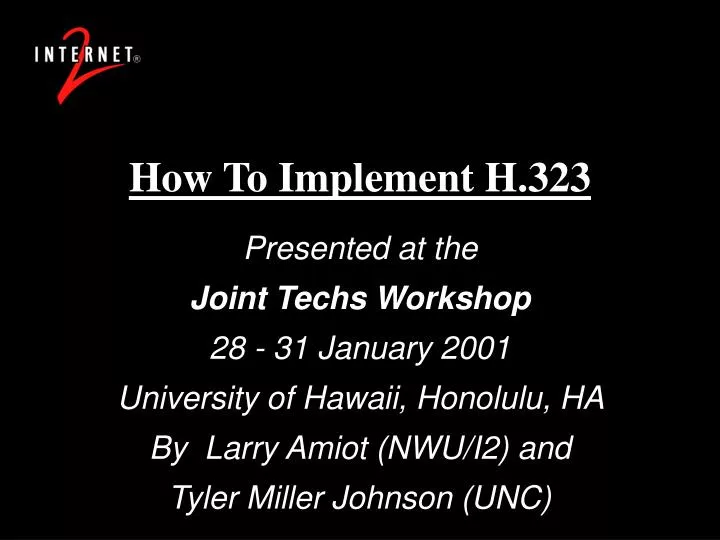 how to implement h 323