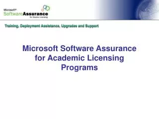 Microsoft Software Assurance for Academic Licensing Programs