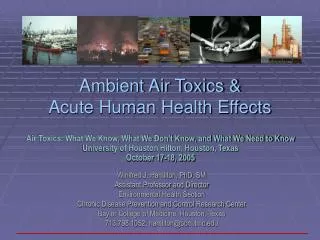 Ambient Air Toxics &amp; Acute Human Health Effects