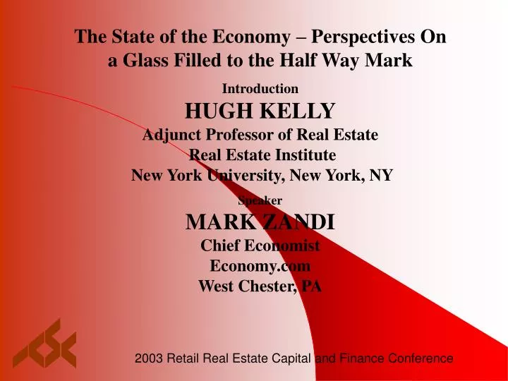 2003 retail real estate capital and finance conference