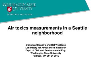 Air toxics measurements in a Seattle neighborhood