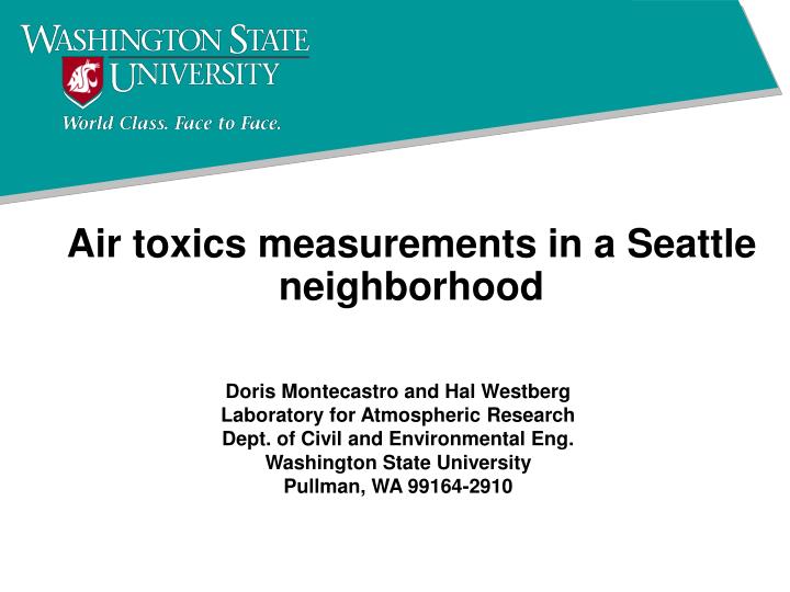 air toxics measurements in a seattle neighborhood