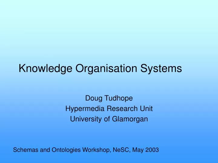 knowledge organisation systems