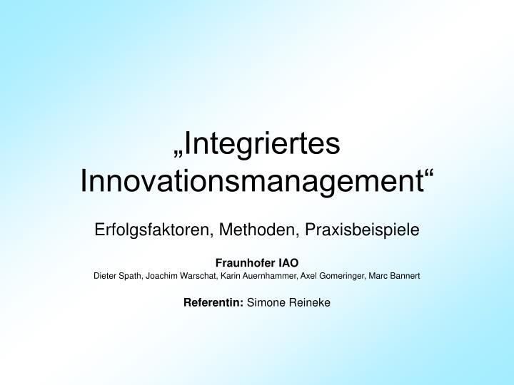 integriertes innovationsmanagement