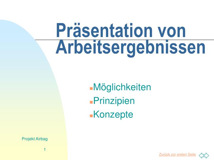 pr sentation von arbeitsergebnissen