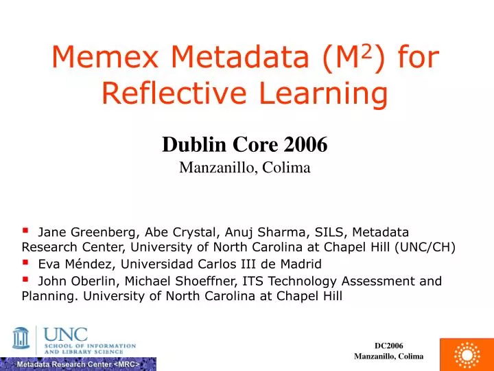 memex metadata m 2 for reflective learning