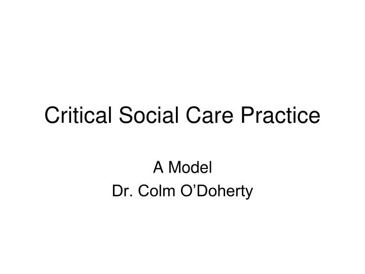 critical social care practice
