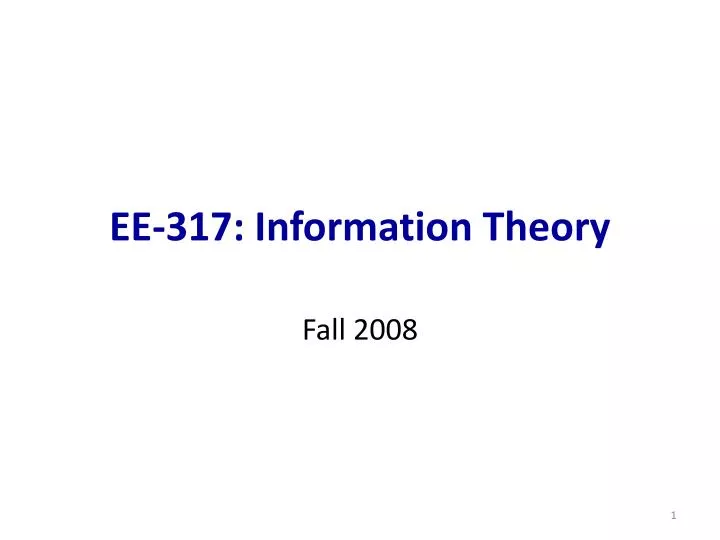 ee 317 information theory