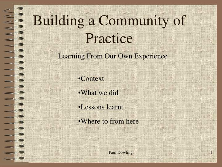 building a community of practice