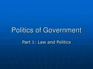 Politics of Government