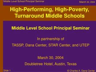 High-Performing, High-Poverty, Turnaround Middle Schools