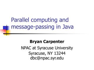 Parallel computing and message-passing in Java
