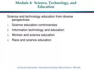Module 4: Science, Technology, and Education