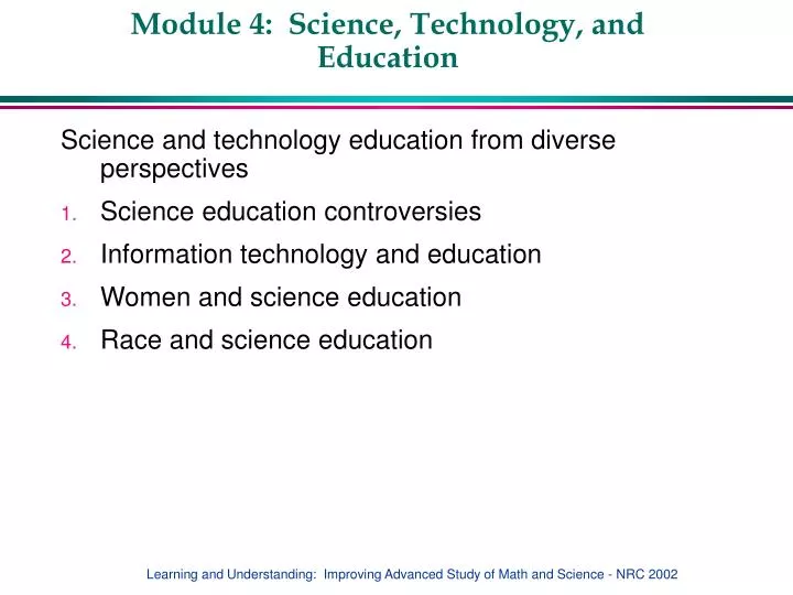 module 4 science technology and education