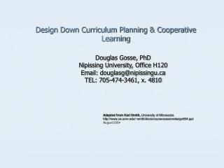 Design Down Curriculum Planning &amp; Cooperative Learning