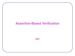 Assertion-Based Verification