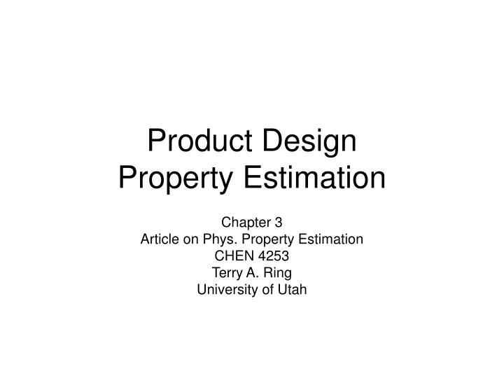 product design property estimation