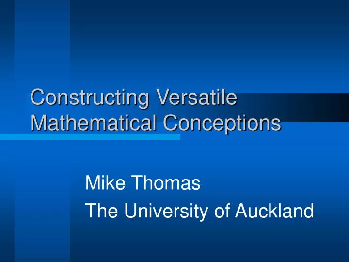 constructing versatile mathematical conceptions