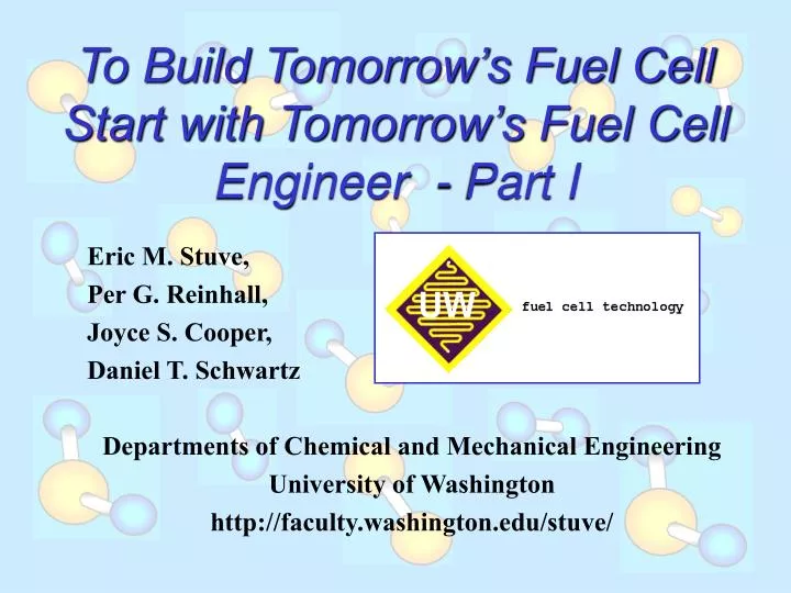 to build tomorrow s fuel cell start with tomorrow s fuel cell engineer part i