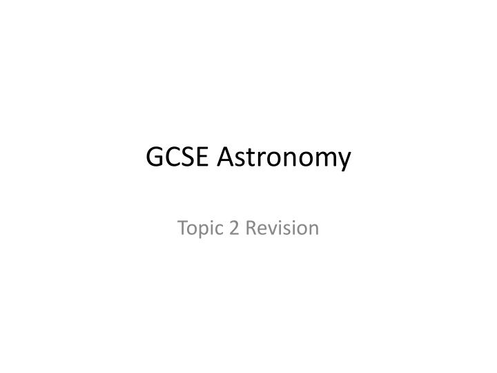 gcse astronomy