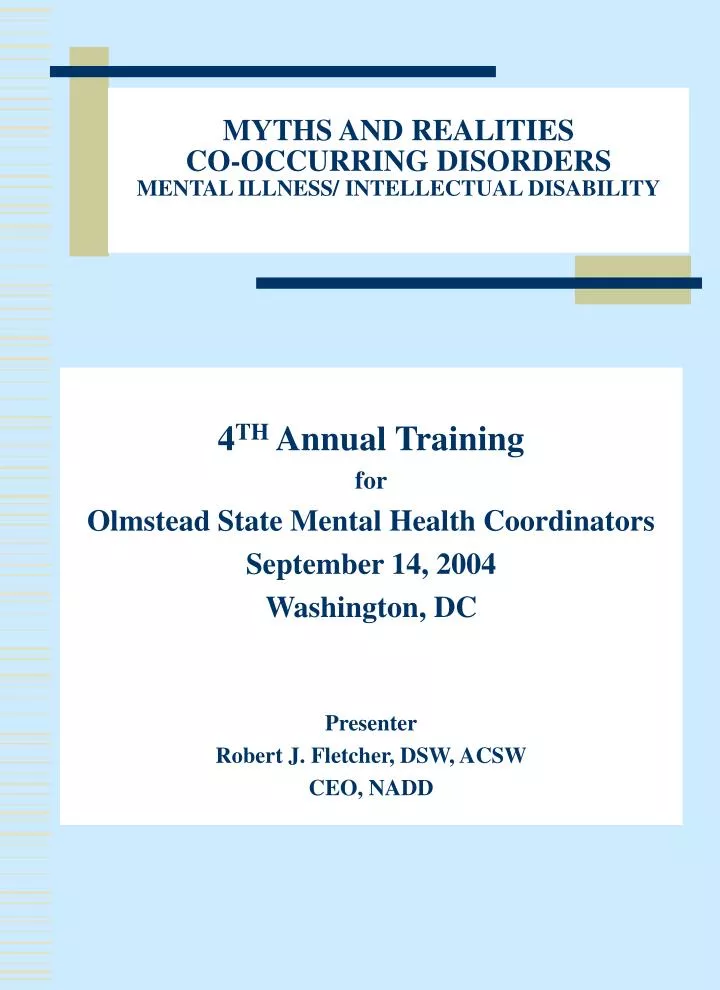 myths and realities co occurring disorders mental illness intellectual disability