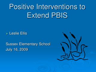 Positive Interventions to Extend PBIS