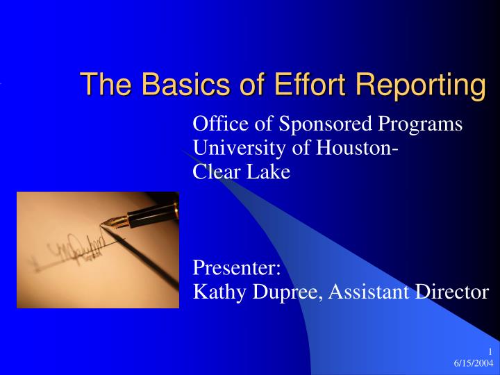 the basics of effort reporting