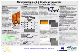 Nanoimprinting of 2-D Graphene Nanowires