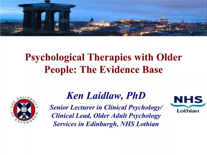psychological therapies with older people the evidence base