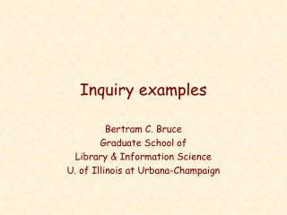 Inquiry examples