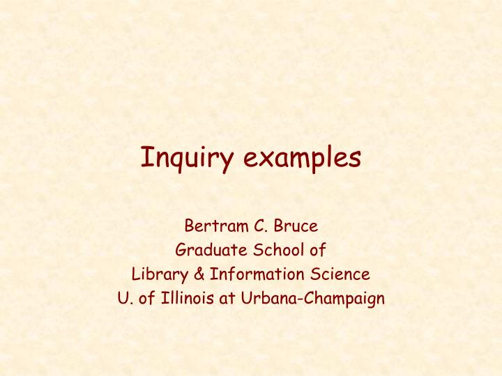 inquiry examples