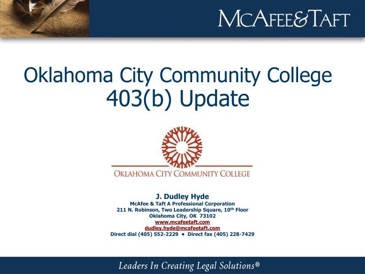oklahoma city community college 403 b update