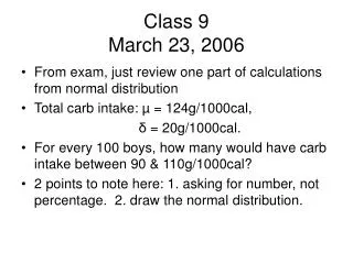 Class 9 March 23, 2006