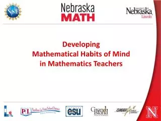 Developing Mathematical Habits of Mind in Mathematics Teachers
