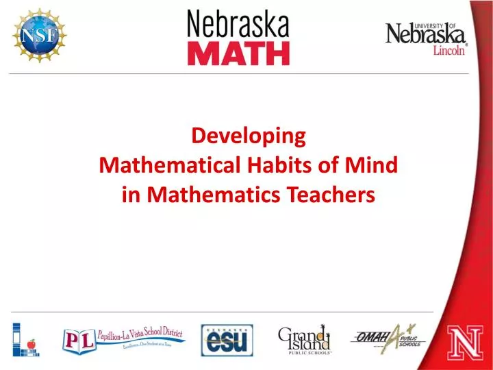 developing mathematical habits of mind in mathematics teachers