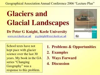 Geographical Association Annual Conference 2006 “Lecture Plus”