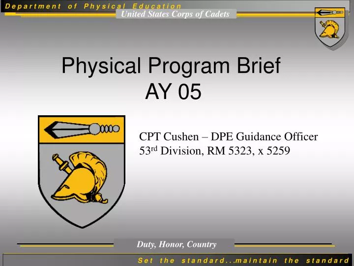 physical program brief ay 05