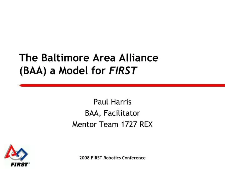 the baltimore area alliance baa a model for first