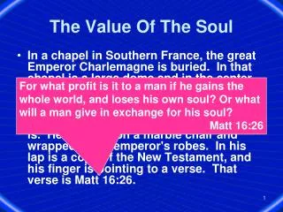 The Value Of The Soul