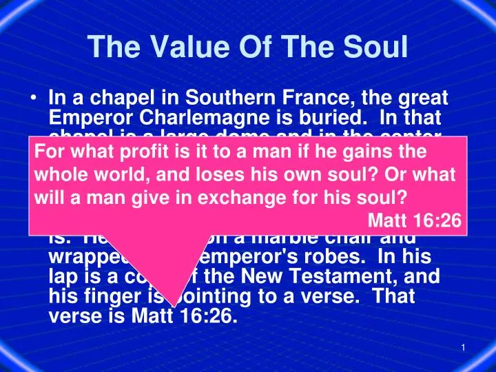 the value of the soul