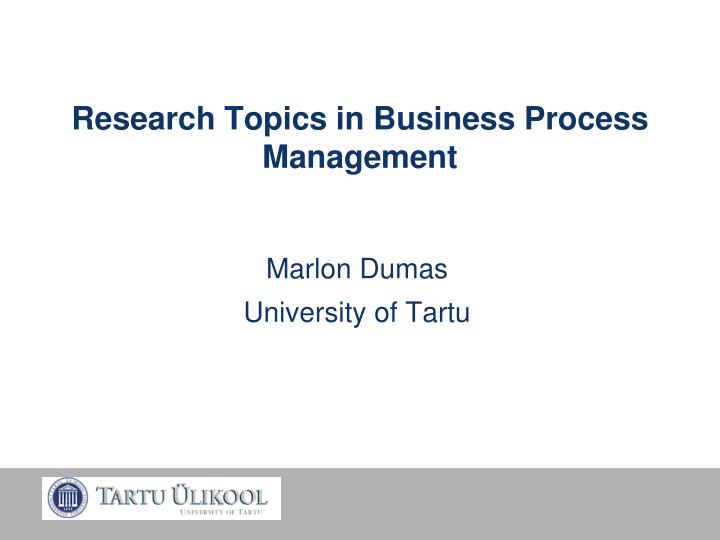 research topics in business process management