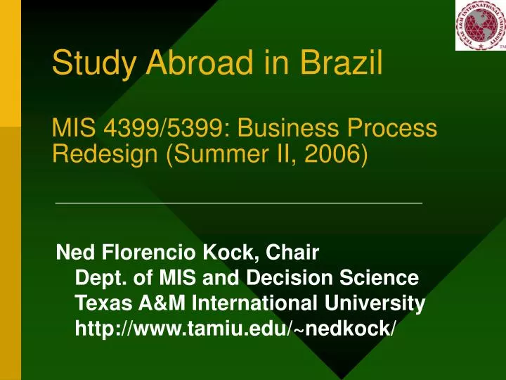 study abroad in brazil mis 4399 5399 business process redesign summer ii 2006